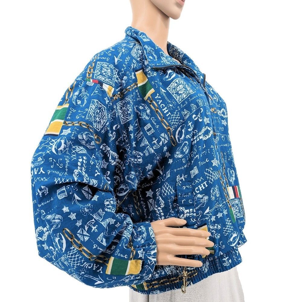 Vintage 1990s Lizsport Nautical Jacket Preppy Coastal Granny Size Petite Large